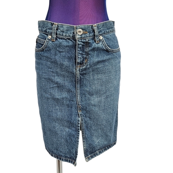 Vintage Y2K Juicy Couture Medium Wash Knee‎ Length Denim Jean Skirt Size XS R34 - Picture 1 of 8